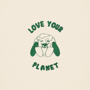 Love your planet with Map (Outline) - Natural Raw