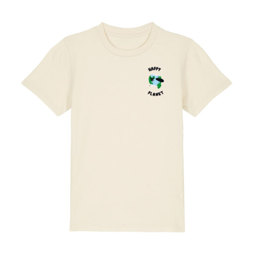 Happy planet with Map - Unisex Children T-shirt in Natural Raw