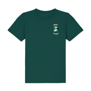 Happy planet with Map - Unisex Children T-shirt in Glazed Green