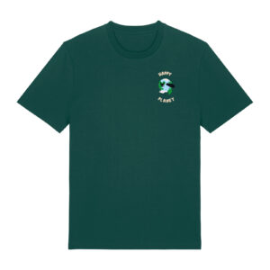 Happy planet with Map - Unisex Adult T-shirt in Glazed Green